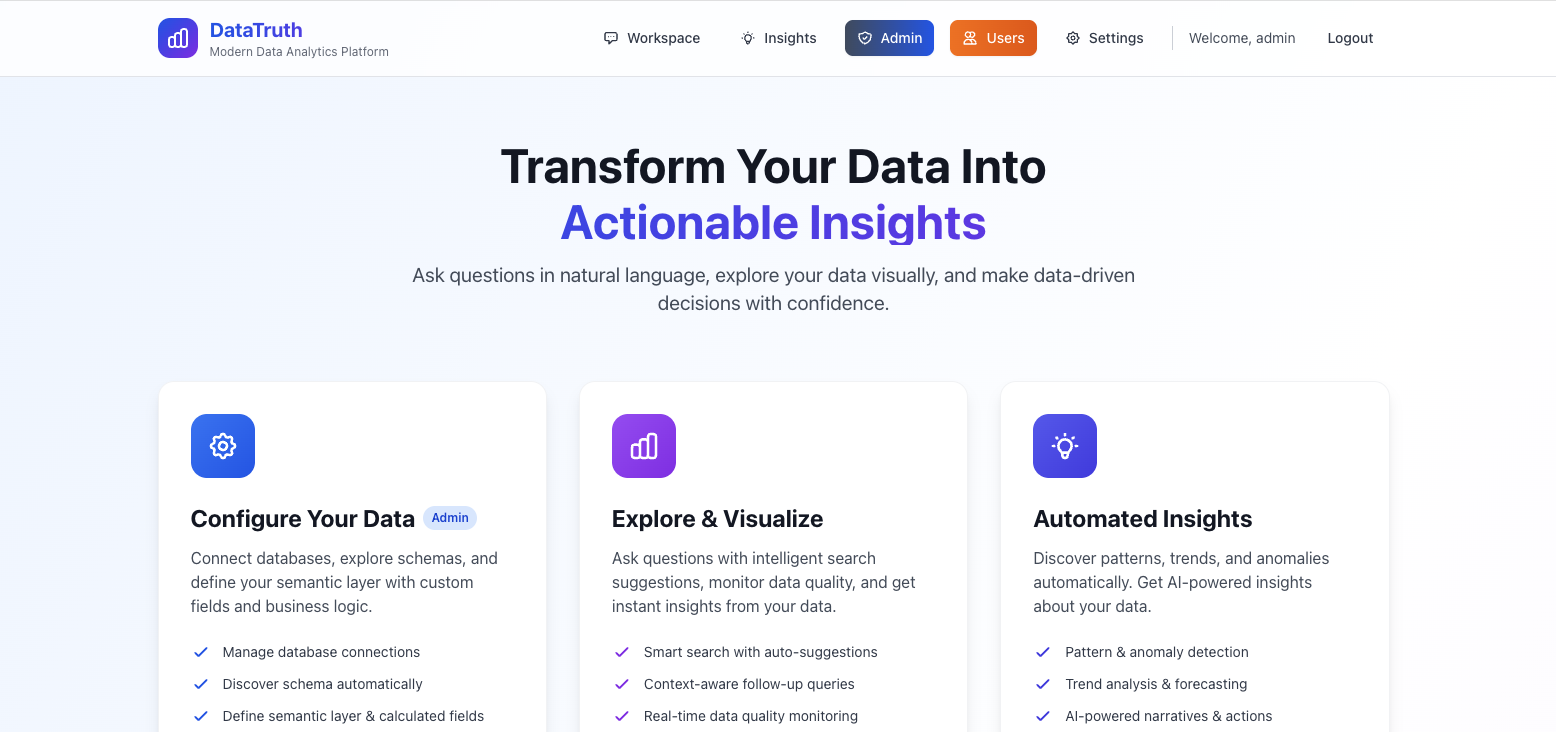 DataTruth Landing Page